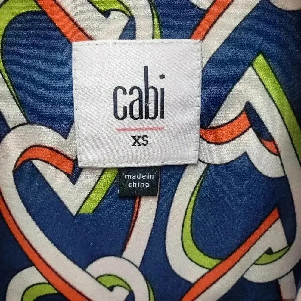 CAbi Style 5370 Armour Blue Geometric Heart Shirtdress - Picture 5 of 6